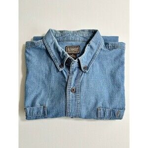 CE Schmidt Denim Workwear Shirt Button Up Short Sleeve XL Pockets Heavy Duty